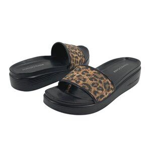 Donald Pliner Fiji Womens Platform Sandals 8M Leopard Print Thong Sandals Slides